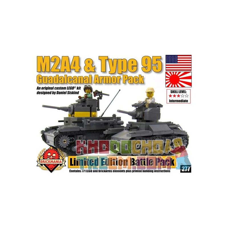 BRICKMANIA 277 non  BỘ ÁO GIÁP BATTLE OF GUADALCANAL bộ đồ chơi xếp lắp ráp ghép mô hình Military Army GAUDALCANAL ARMOR PACK Quân Sự Bộ Đội 771 khối