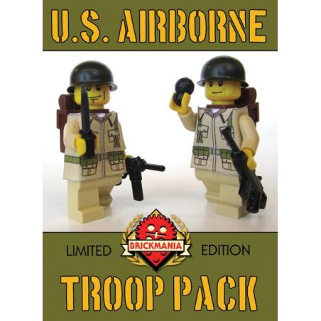 BRICKMANIA 903A non  GÓI LÍNH DÙ MỸ TRONG THẾ CHIẾN II (V2) bộ đồ chơi xếp lắp ráp ghép mô hình Military Army WWII US AIRBORNE TROOP PACK (V2) Quân Sự Bộ Đội 8 khối