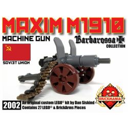 BRICKMANIA 2002 non  SÚNG MÁY HẠNG NẶNG MAXIM 1910 bộ đồ chơi xếp lắp ráp ghép mô hình Military Army MAXIM M1910 MACHINE GUN Quân Sự Bộ Đội 27 khối
