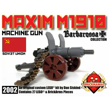 BRICKMANIA 2002 non  SÚNG MÁY HẠNG NẶNG MAXIM 1910 bộ đồ chơi xếp lắp ráp ghép mô hình Military Army MAXIM M1910 MACHINE GUN Quân Sự Bộ Đội 27 khối