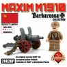 BRICKMANIA 2002BP non  SÚNG MÁY HẠNG NẶNG MAXIM 1911 bộ đồ chơi xếp lắp ráp ghép mô hình Military Army MAXIM M1910 MACHINE GUN Quân Sự Bộ Đội 31 khối