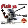BRICKMANIA 2003 non  LOẠI 38 KHẨU PHÁO 2CM bộ đồ chơi xếp lắp ráp ghép mô hình Military Army FLAK 38 2CM AUTOMATIC CANNON Quân Sự Bộ Đội 54 khối