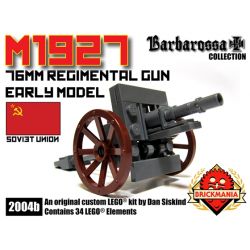 BRICKMANIA 2004B non  SÚNG BỘ BINH M1927 77MM bộ đồ chơi xếp lắp ráp ghép mô hình Military Army M1927 76MM REGIMENTAL GUN Quân Sự Bộ Đội 38 khối