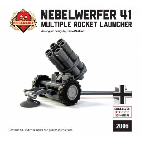 BRICKMANIA 2006 non  BỆ PHÓNG TÊN LỬA SÁU BUỒNG bộ đồ chơi xếp lắp ráp ghép mô hình Military Army NEBELWERFER 41 Quân Sự Bộ Đội 59 khối