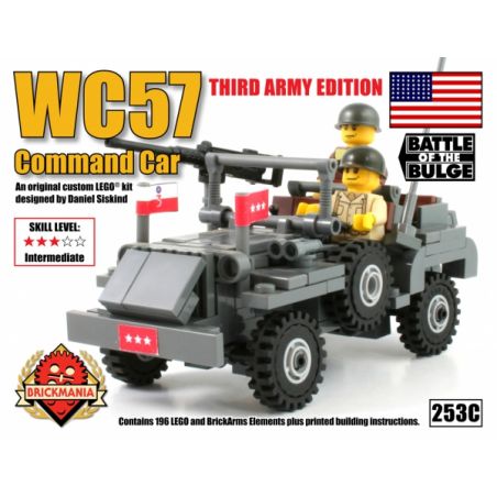 BRICKMANIA 253C non  XE CHỈ HUY WC57 (PHIÊN BẢN ĐẶC BIỆT) bộ đồ chơi xếp lắp ráp ghép mô hình Military Army WC57 COMMAND CAR (SPECIAL EDITION) Quân Sự Bộ Đội 196 khối
