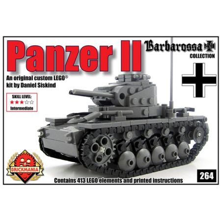 BRICKMANIA 264 non  XE TĂNG HAI bộ đồ chơi xếp lắp ráp ghép mô hình Military Army PANZER II Quân Sự Bộ Đội 413 khối