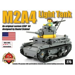BRICKMANIA 275 non  TĂNG HẠNG NHẸ M2A4 bộ đồ chơi xếp lắp ráp ghép mô hình Military Army M2A4 LIGHT TANK Quân Sự Bộ Đội 478 khối