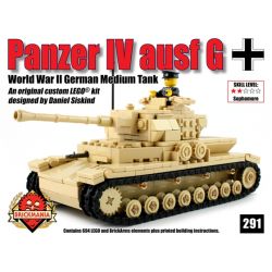 BRICKMANIA 291 non  XE TĂNG SỐ 4 LOẠI bộ đồ chơi xếp lắp ráp ghép mô hình Military Army PANZER IV AUSF G Quân Sự Bộ Đội 694 khối