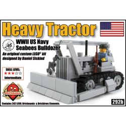 BRICKMANIA 292B non  MÁY KÉO HẠNG NẶNG USN bộ đồ chơi xếp lắp ráp ghép mô hình Military Army USN HEAVY TRACTOR Quân Sự Bộ Đội 262 khối