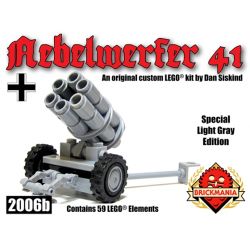BRICKMANIA 2006B non  SÁU BUỒNG PHÓNG TÊN LỬA-XÁM NHẠT bộ đồ chơi xếp lắp ráp ghép mô hình Military Army NEBELWERFER 41 – LIGHT GRAY Quân Sự Bộ Đội 40 khối