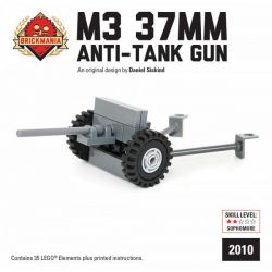 BRICKMANIA 2010 non  SÚNG CHỐNG TĂNG M3 37MM bộ đồ chơi xếp lắp ráp ghép mô hình Military Army M3 37MM ANTI-TANK GUN Quân Sự Bộ Đội 35 khối