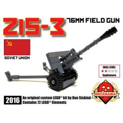 BRICKMANIA 2016 non  SÚNG 76MM M1942 (ZIS-3) bộ đồ chơi xếp lắp ráp ghép mô hình Military Army ZIS-3 76MM FIELD GUN Quân Sự Bộ Đội 72 khối