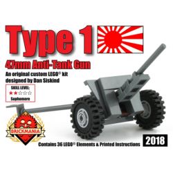BRICKMANIA 2018 non  MỘT KHẨU SÚNG CHỐNG TĂNG 47MM bộ đồ chơi xếp lắp ráp ghép mô hình Military Army TYPE 1 - 47MM ANTI-TANK GUN Quân Sự Bộ Đội 36 khối