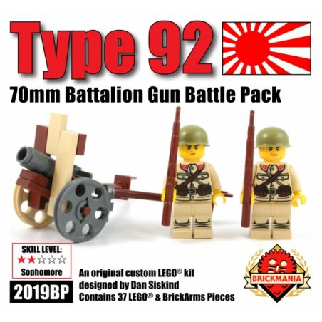BRICKMANIA 2019BP non  GÓI CHIẾN ĐẤU SÚNG BỘ BINH KIỂU 92 bộ đồ chơi xếp lắp ráp ghép mô hình Military Army TYPE 92 70MM BATTALION GUN / BATTLE PACK Quân Sự Bộ Đội 37 khối