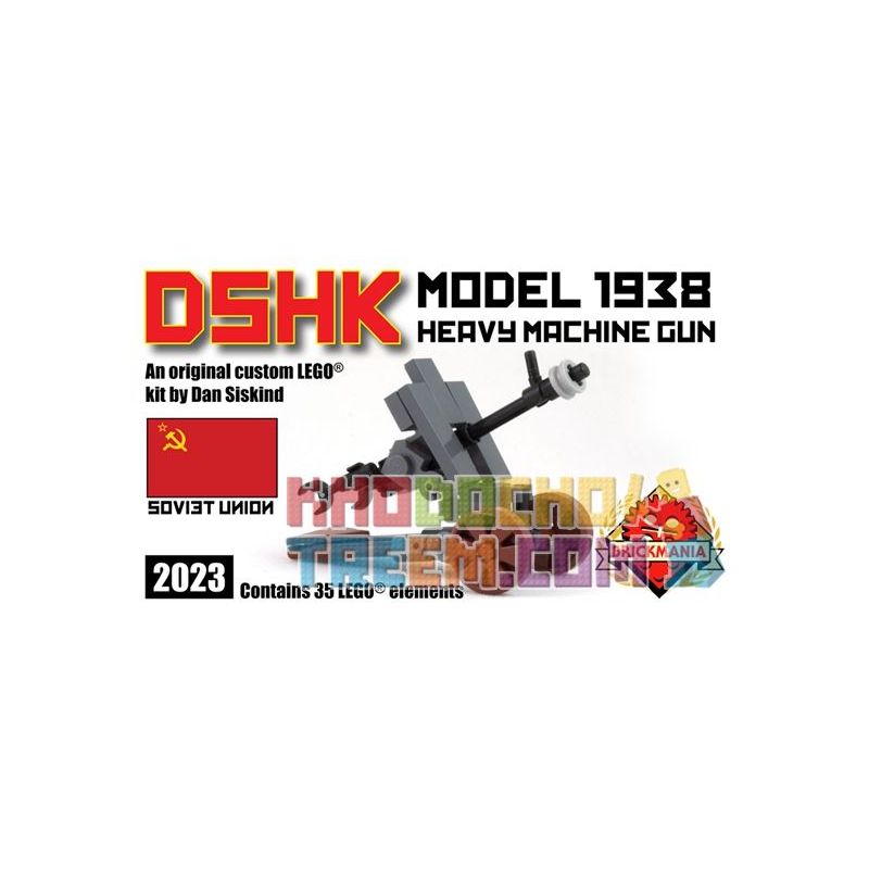 BRICKMANIA 2023 non  SÚNG MÁY HẠNG NẶNG DSHK KIỂU 1938 bộ đồ chơi xếp lắp ráp ghép mô hình Military Army DSHK MODEL 1938 HEAVY MACHINE GUN Quân Sự Bộ Đội 35 khối