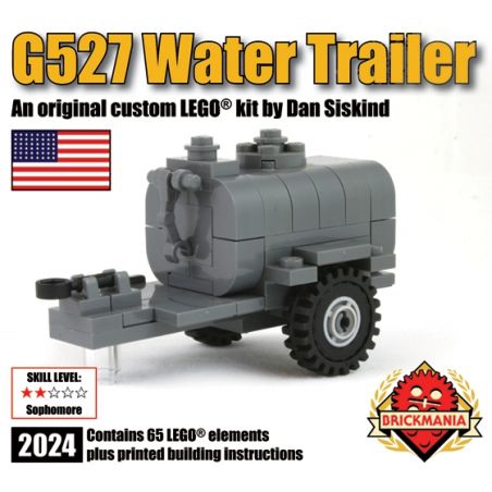 BRICKMANIA 2024 non  RƠ MOÓC BỒN NƯỚC G527 bộ đồ chơi xếp lắp ráp ghép mô hình Military Army G527 WATER TRAILER Quân Sự Bộ Đội 65 khối