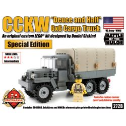 BRICKMANIA 272B non  XE TẢI CCKW 6 × bộ đồ chơi xếp lắp ráp ghép mô hình Military Army CCKW “DEUCE AND HALF” 6×6 CARGO TRUCK (HARD TOP) Quân Sự Bộ Đội 266 khối