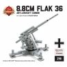BRICKMANIA 296 non  36 SÚNG PHÒNG KHÔNG LOẠI 8 8CM bộ đồ chơi xếp lắp ráp ghép mô hình Military Army 8.8CM FLAK 36 ANTI-AIRCRAFT CANNON Quân Sự Bộ Đội 145 khối