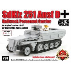 BRICKMANIA 298 non  XE BÁN TẢI SDKFZ 251 bộ đồ chơi xếp lắp ráp ghép mô hình Military Army SDKFZ 251 AUSF HALFTRACK PERSONNEL CARRIER Quân Sự Bộ Đội 348 khối