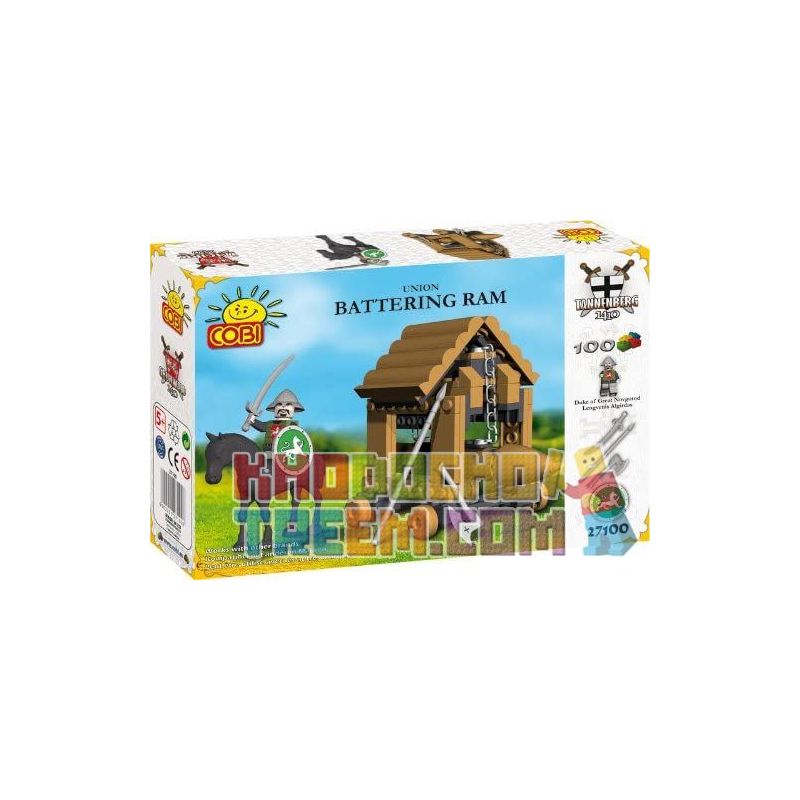 COBI 27100 non  NỔ bộ đồ chơi xếp lắp ráp ghép mô hình Medieval Castle BATTERING RAM (UNIA) Chiến Tranh Trung Cổ 100 khối