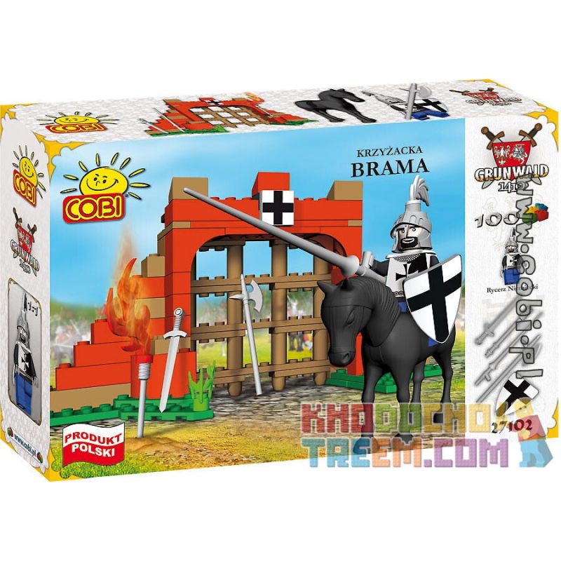 COBI 27102 non  CỔNG LÂU ĐÀI bộ đồ chơi xếp lắp ráp ghép mô hình Medieval Castle CASTLE GATE Chiến Tranh Trung Cổ 100 khối