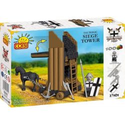 COBI 27101 non  THÁP BAO VÂY TEUTONIC bộ đồ chơi xếp lắp ráp ghép mô hình Medieval Castle TEUTONIC SIEGE TOWER Chiến Tranh Trung Cổ 100 khối