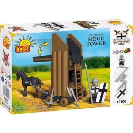 COBI 27101 non  THÁP BAO VÂY TEUTONIC bộ đồ chơi xếp lắp ráp ghép mô hình Medieval Castle TEUTONIC SIEGE TOWER Chiến Tranh Trung Cổ 100 khối