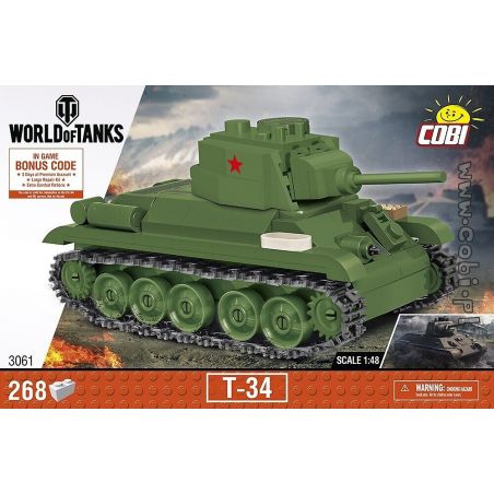 COBI 3061 non  XE TĂNG T-34 bộ đồ chơi xếp lắp ráp ghép mô hình Military Army Quân Sự Bộ Đội 268 khối