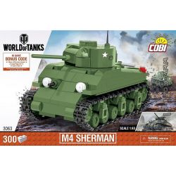 COBI 3063 non  XE TĂNG M4 SHERMAN bộ đồ chơi xếp lắp ráp ghép mô hình Military Army Quân Sự Bộ Đội 300 khối