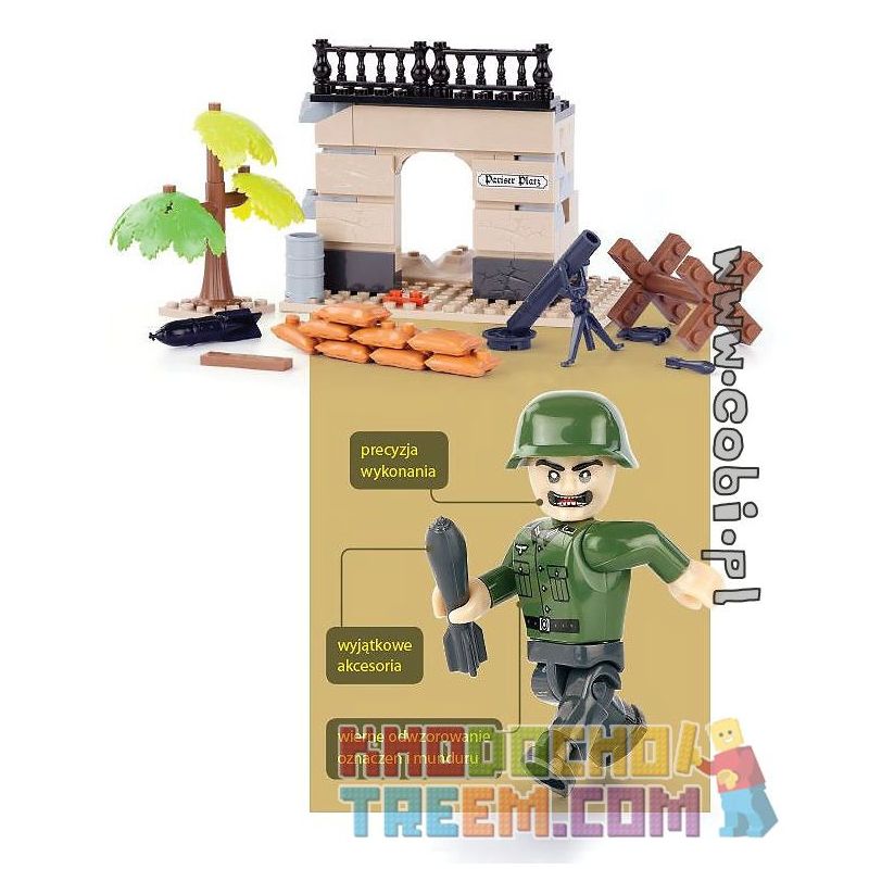 COBI WD-5560 5560 WD5560 non  TƯỜNG RÀO CHẮN BAO CÁT-TRẬN CHIẾN SỐ 11 Ở BERLIN bộ đồ chơi xếp lắp ráp ghép mô hình Military Army THE WALLS ENTANGLEMENTS SACKS - BATTLE OF BERLIN NO. 11 Quân Sự Bộ Đội 100 khối