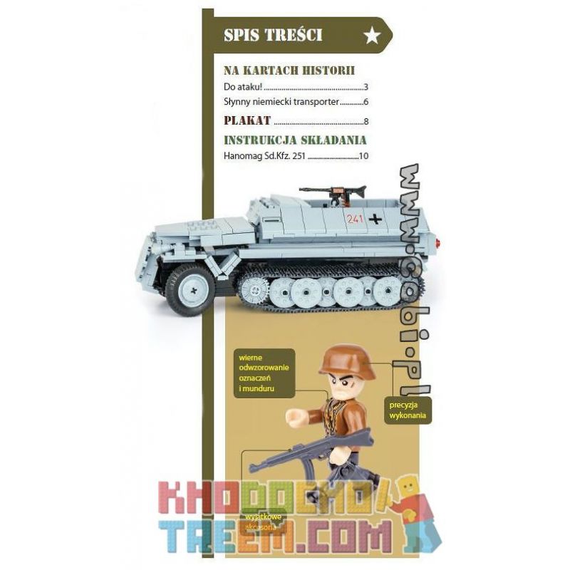 COBI WD-5566 5566 WD5566 WD-5568 5568 WD5568 WD-5569 5569 WD5569 WD-5567 5567 WD5567 non  SDKFZ 251 XE CHẠY MỘT NỬA-TRẬN BERLIN SỐ 17 18 19 20 bộ đồ chơi xếp lắp ráp ghép mô hình Military Army HANOMAG SD.KFZ. 251 - BATTLE OF BERLIN NO. 17/18/19/20 Quân Sự Bộ Đội 400 khối