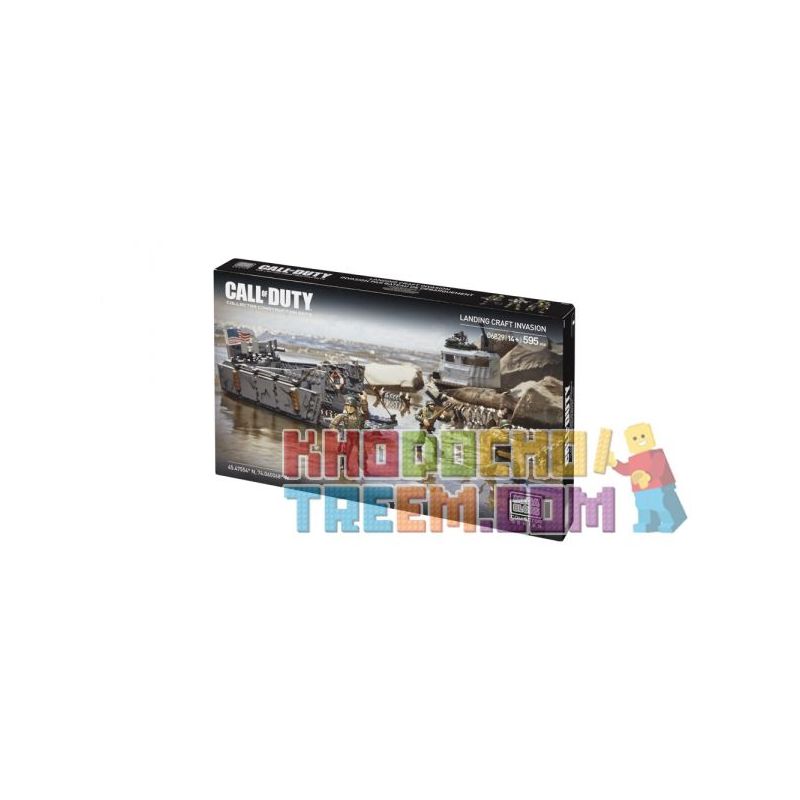 MEGA BLOKS 6829 non  TÀU ĐỔ BỘ TẤN CÔNG bộ đồ chơi xếp lắp ráp ghép mô hình Call Of Duty LANDING CRAFT INVASION 595 khối