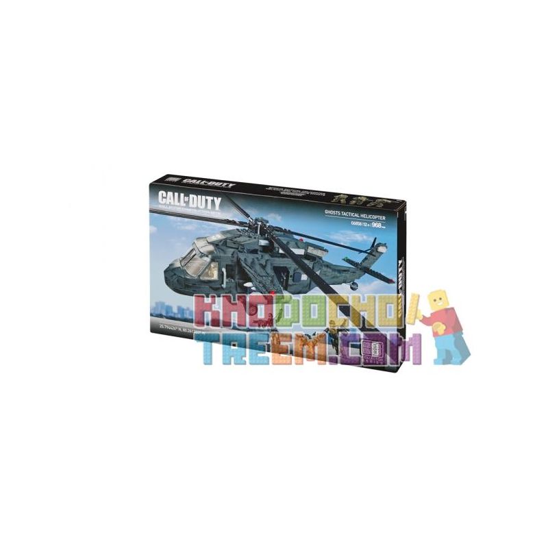 MEGA BLOKS 6858 non  TRỰC THĂNG CHIẾN THUẬT MA bộ đồ chơi xếp lắp ráp ghép mô hình Call Of Duty GHOSTS TACTICAL HELICOPTER 968 khối