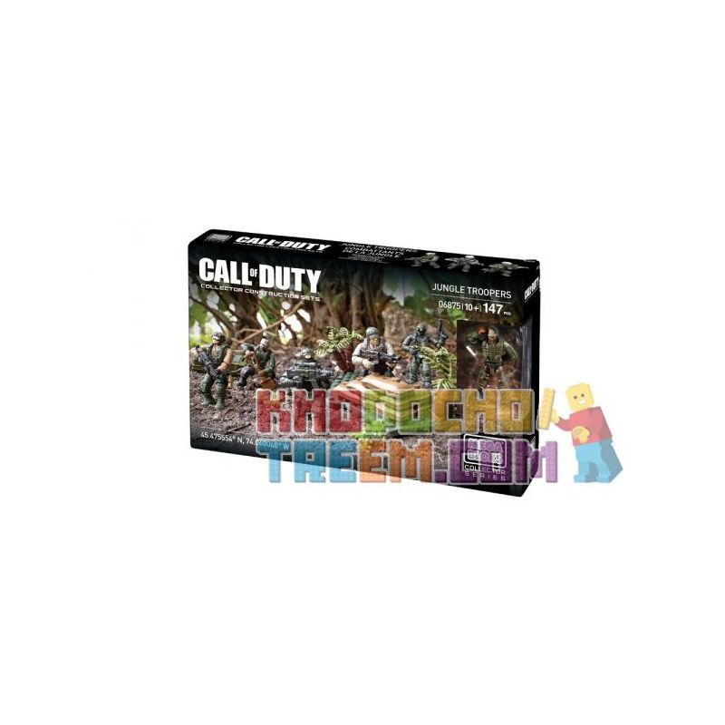 MEGA BLOKS 6875 non  LÍNH RỪNG bộ đồ chơi xếp lắp ráp ghép mô hình Call Of Duty JUNGLE TROOPERS 147 khối