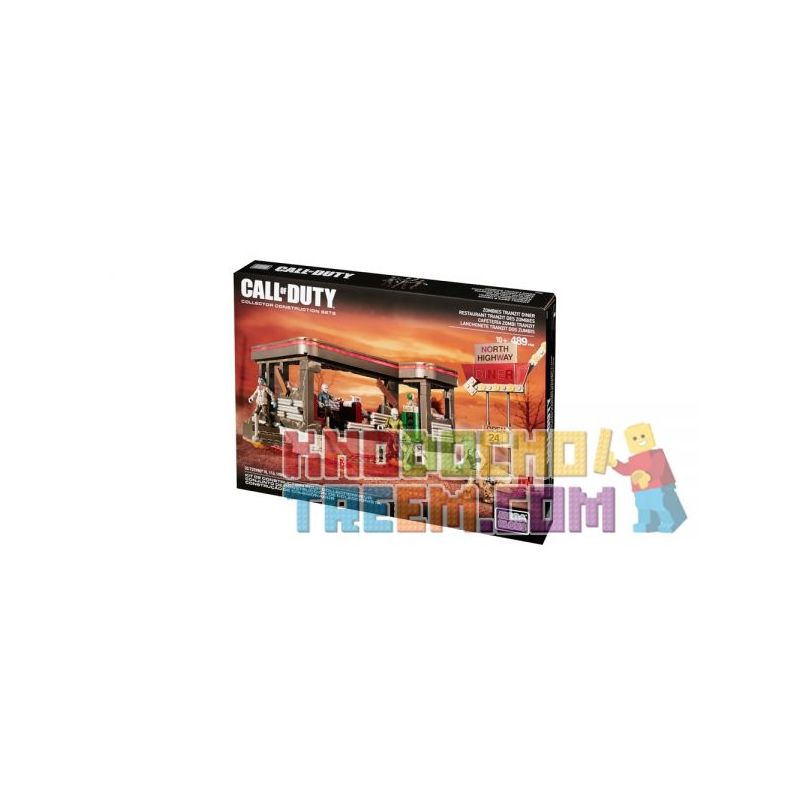 MEGA BLOKS CNG84 non  BỮA TỐI THI HÀI bộ đồ chơi xếp lắp ráp ghép mô hình Call Of Duty ZOMBIES TRANZIT DINER 489 khối