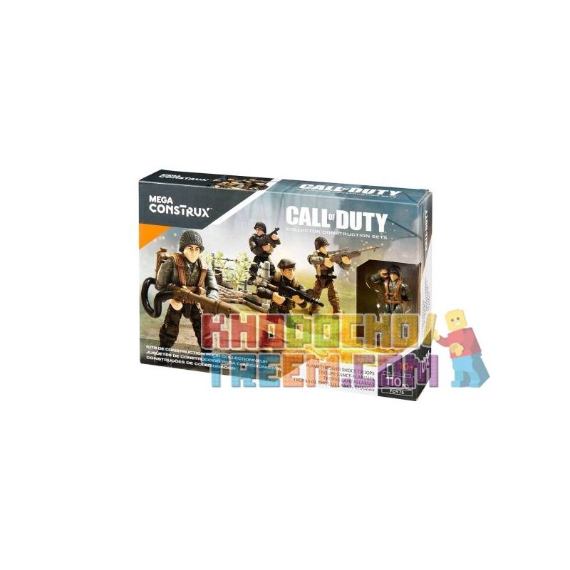 MEGA BLOKS FDY75 non  SÚNG PHUN LỬA bộ đồ chơi xếp lắp ráp ghép mô hình Call Of Duty FLAMETHROWER SHOCK TROOPS 110 khối