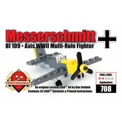 BRICKMANIA 708 non  BỘ MINI MESSERSCHMIDT BF 109 bộ đồ chơi xếp lắp ráp ghép mô hình Military Army MESSERSCHMITT BF-109 MINI KIT  Quân Sự Bộ Đội 33 khối