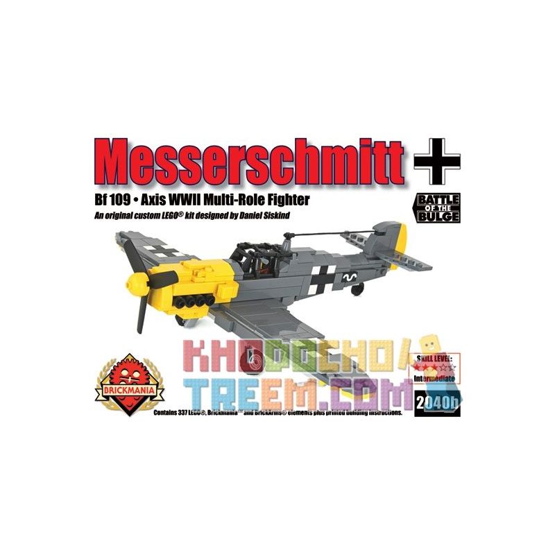 BRICKMANIA 2040B non  MESSERSCHMITT BF 109 bộ đồ chơi xếp lắp ráp ghép mô hình Military Army MESSERSCHMITT BF 109 Quân Sự Bộ Đội 337 khối