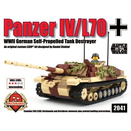 BRICKMANIA 2041 non  PHÁO CHỐNG TĂNG TỰ HÀNH SỐ 4 L 70 bộ đồ chơi xếp lắp ráp ghép mô hình Military Army PANZER IV/L70 Quân Sự Bộ Đội 565 khối