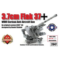 BRICKMANIA 2047 non  PHÁO PHÒNG KHÔNG KIỂU 37 7CM bộ đồ chơi xếp lắp ráp ghép mô hình Military Army 3.7CM FLAK 37 ANTI-AIRCRAFT GUN Quân Sự Bộ Đội 73 khối