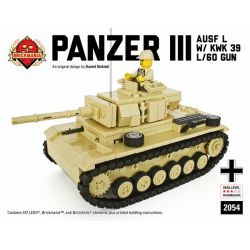 BRICKMANIA 2054 non  LOẠI 3 XE TĂNG bộ đồ chơi xếp lắp ráp ghép mô hình Military Army PANZER III AUSF L Quân Sự Bộ Đội 427 khối