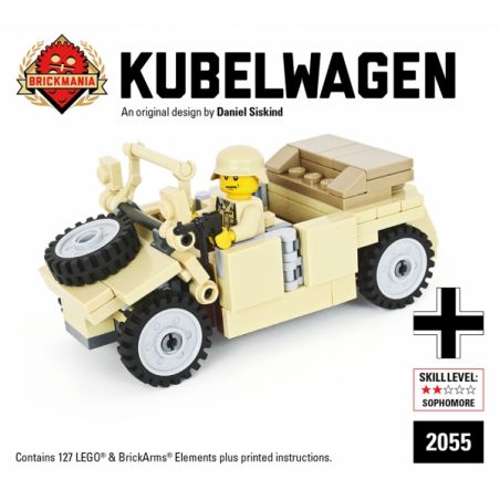 BRICKMANIA 2055 non  KIỂU 82 XE THÙNG-PHIÊN BẢN TẤN DAK bộ đồ chơi xếp lắp ráp ghép mô hình Military Army KUBELWAGEN – TAN DAK EDITION Quân Sự Bộ Đội 127 khối