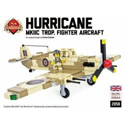 BRICKMANIA 2058 non  BỘ HỘP ĐEN HURRICANE FIGHTER IIC TROP-PREMIUM bộ đồ chơi xếp lắp ráp ghép mô hình Military Army HURRICANE IIC TROP - PREMIUM BLACK BOX EDITION KIT Quân Sự Bộ Đội 506 khối