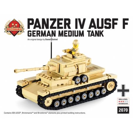 BRICKMANIA 2070 non  BỘ XÂY DỰNG LOẠI F BỂ SỐ 4 bộ đồ chơi xếp lắp ráp ghép mô hình Military Army PANZER IV AUSF BUILDING KIT Quân Sự Bộ Đội 535 khối