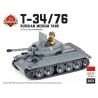 BRICKMANIA 2072 non  XE TĂNG HẠNG TRUNG T-34 76 CỦA LIÊN XÔ bộ đồ chơi xếp lắp ráp ghép mô hình Military Army T-34/76 SOVIET MEDIUM TANK Quân Sự Bộ Đội 459 khối