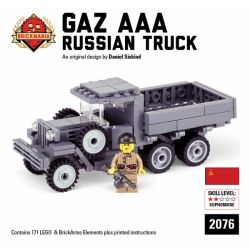 BRICKMANIA 2076 non  XE TẢI GAZ AAA NGA bộ đồ chơi xếp lắp ráp ghép mô hình Military Army GAZ AAA RUSSIAN TRUCK Quân Sự Bộ Đội 171 khối