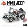 BRICKMANIA 2084 non  XE JEEP THỜI THẾ CHIẾN II bộ đồ chơi xếp lắp ráp ghép mô hình Military Army WWII JEEP Quân Sự Bộ Đội 124 khối