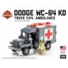 BRICKMANIA 2085 non  XE TẢI DODGE WC-64 KD CỨU THƯƠNG 4X4 bộ đồ chơi xếp lắp ráp ghép mô hình Military Army DODGE WC-64 KD TRUCK 4X4 AMBULANCE Quân Sự Bộ Đội 278 khối