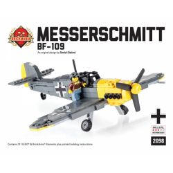 BRICKMANIA 2098 non  MESSERSCHMITT BF 109 bộ đồ chơi xếp lắp ráp ghép mô hình Military Army MESSERSCHMITT BF-109 Quân Sự Bộ Đội 311 khối