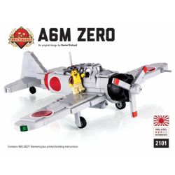 BRICKMANIA 2101 non  MÁY BAY CHIẾN ĐẤU A6M ZERO bộ đồ chơi xếp lắp ráp ghép mô hình Military Army Quân Sự Bộ Đội 403 khối